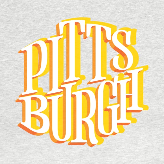 Pittsburgh PA Yellow Lettering Design by polliadesign